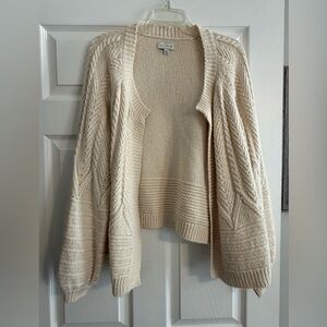 Lucky Brand Cozy Cream Open-Front Sweater Cardigan XL